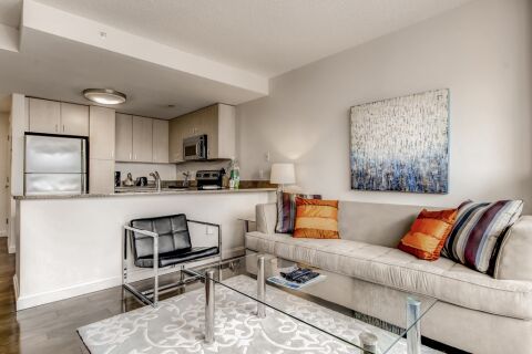 Open Plan Living Area, Avenir Serviced Apartment, Boston