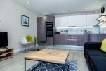 Living and Kitchen Area, The Bellerby Serviced Apartments, Guildford
