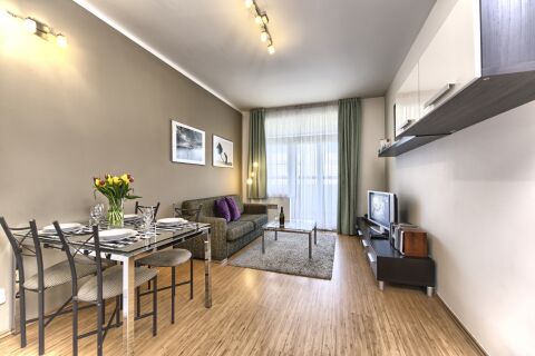 Living Area, Ostrovni Serviced Apartments, Prague