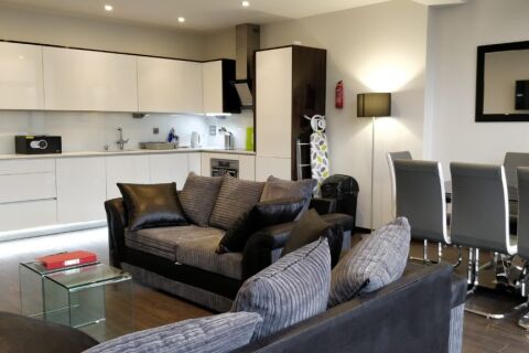 Open Plan Living Area, Alie Street Serviced Apartments, Tower Hill