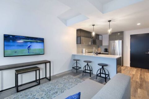 Living and Kitchen Area, Harrison Serviced Apartments, Boston
