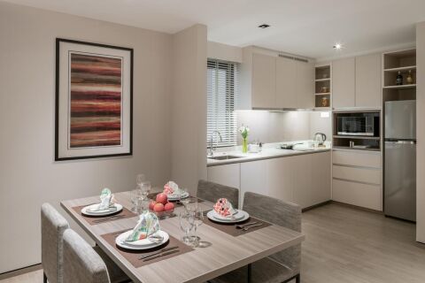Kitchen and Dining Area, Orange Grove Serviced Apartments, Singapore