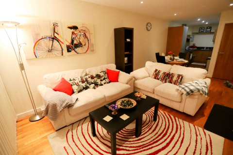 Living Area, Canal Square Serviced Apartment, Birmingham