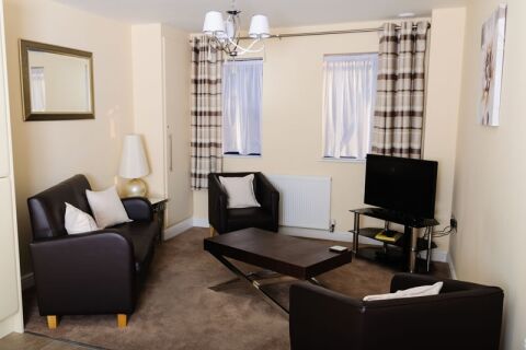 Living Area,  St Helens Court Serviced Apartment, Derby