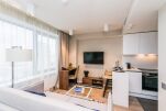 Living and Kitchen Area, Novy Arbat Serviced Apartments, Moscow