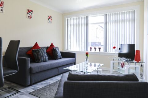 Living area, Netherton Serviced Accommodation, Wilshaw