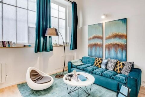 Living Area, Lallier Serviced Apartment, Paris