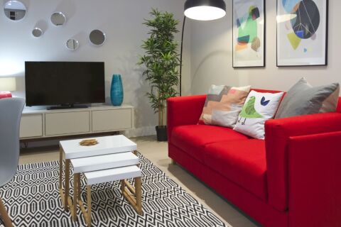 Living Area, Fernlea Garden 8 Serviced Apartment, Balham, London