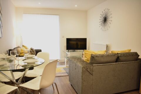 Living Area, Duke of Wellington Court Serviced Apartments, Cheltenham