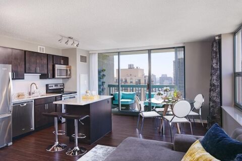 Open Plan Living Area, One Superior Place Serviced Apartments, Chicago