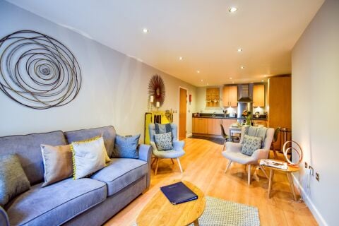 Open Plan Living Area, York Central 1 Serviced Apartment, York