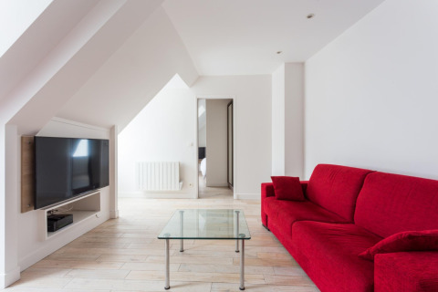 Living Area, Rue des Mathuris Serviced Apartment, Paris