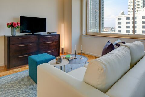 Living Area, Marbella Washington Serviced Apartments, Jersey City