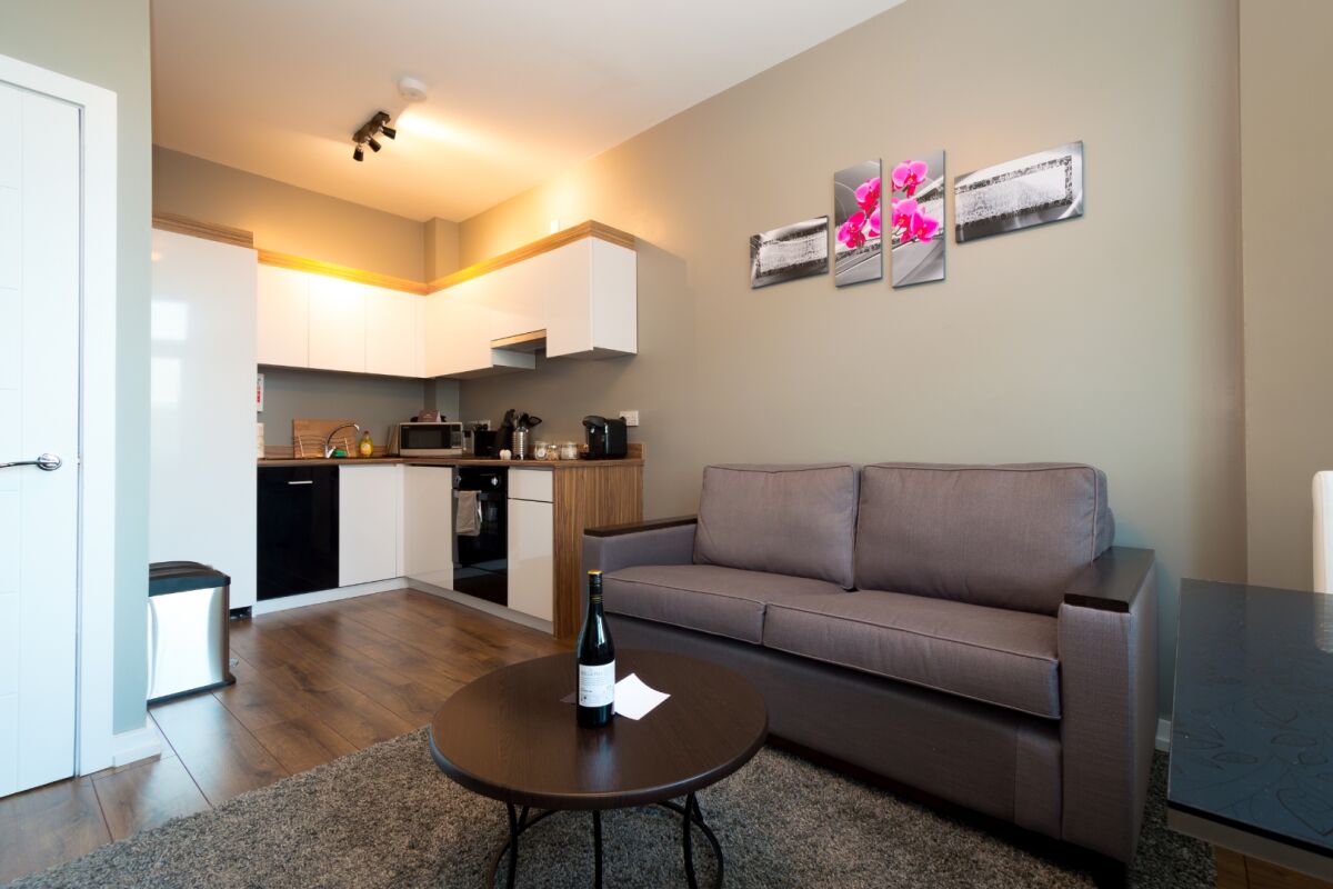 Living Area, Fitzhamon Serviced Apartments, Cardiff