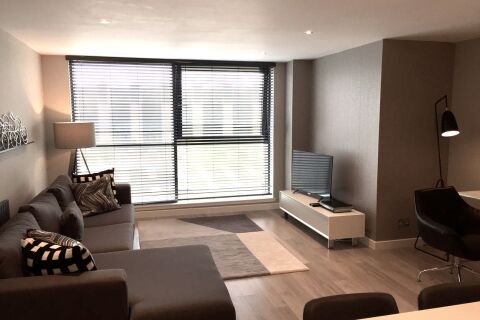 Living Area, Exhibition 1 bed Serviced Apartment, Glasgow