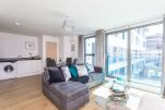 Open Plan Living Room, Knights Lodge Serviced Apartment, Redhill