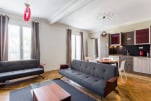 Living and Kitchen Area, Avenue de Villiers Serviced Apartment, Paris