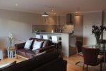 Living and Kitchen Area, The Bridge Serviced Apartment, Glasgow