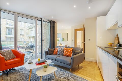 Living Area, Canary Gateway Serviced Apartments, Limehouse, London