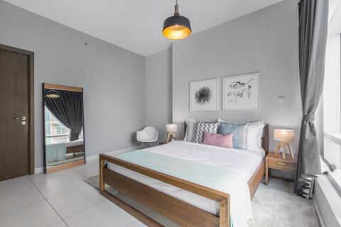 Bedroom, The Lofts Serviced Apartments, Dubai