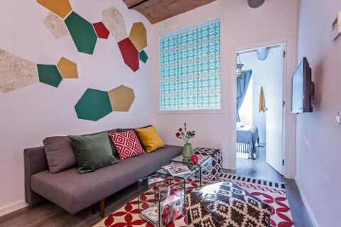 Living Area, Sagrada Familia View Serviced Apartment, Barcelona