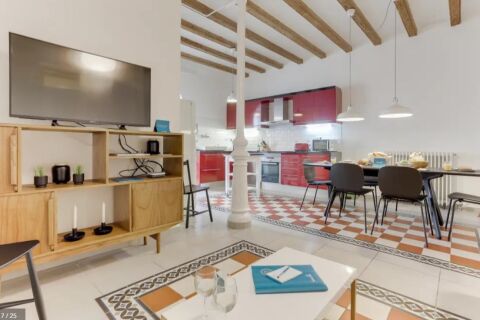 Open Plan Living Area, Gracia Center Serviced Apartment, Barcelona