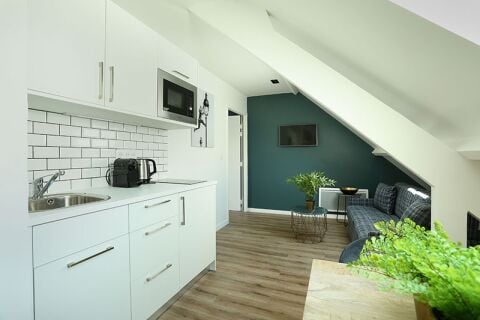 Kitchen, Eiffel Village Serviced Apartment, Paris
