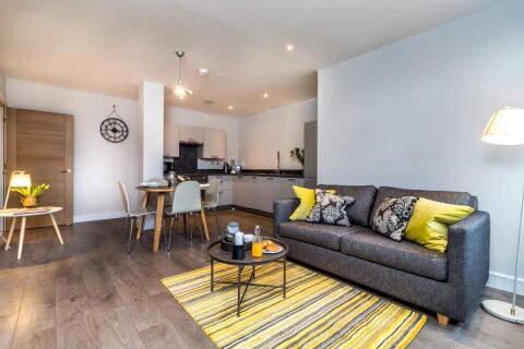 living/kitchen area