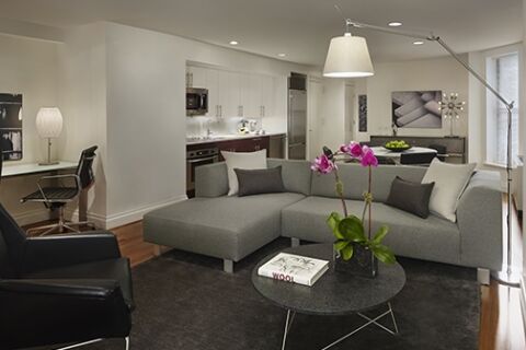Living Room, 123 West Street Serviced Apartments, Times Square, New York