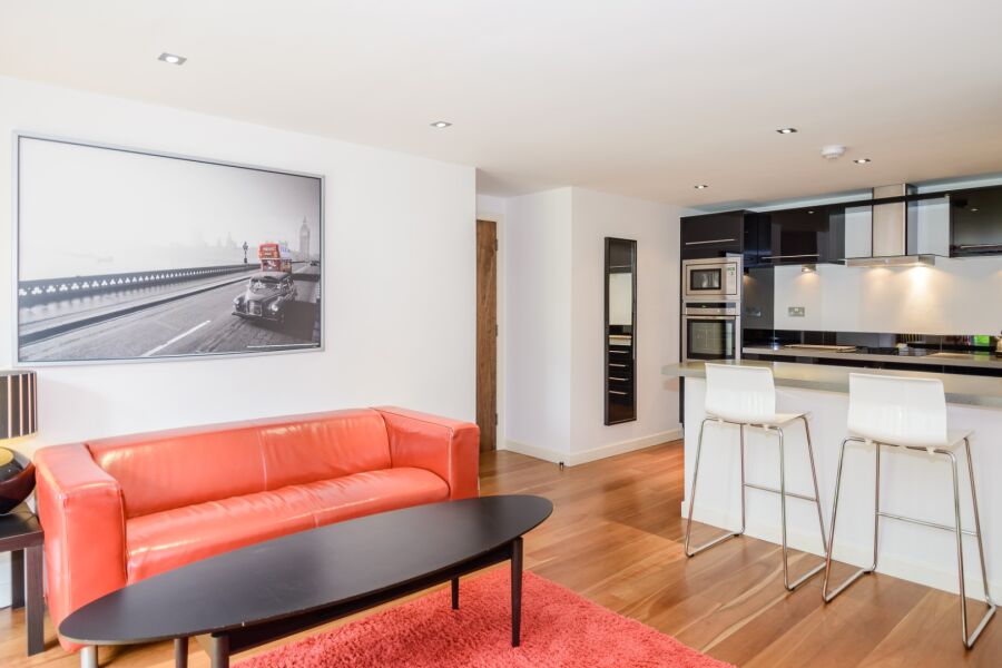 Lounge and Kitchen, Lanes Serviced Apartments, Yeovil