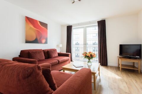 Living Room, Birmingham Premier Suites Serviced Apartments, Birmingham