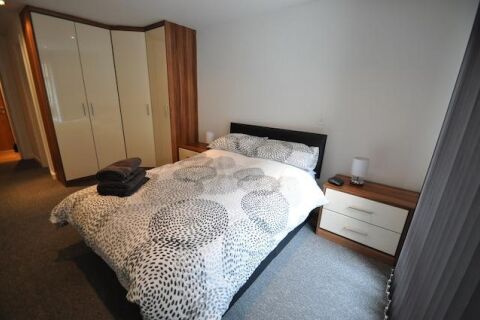 Bedroom, The Sawmill Serviced Apartment, Hull