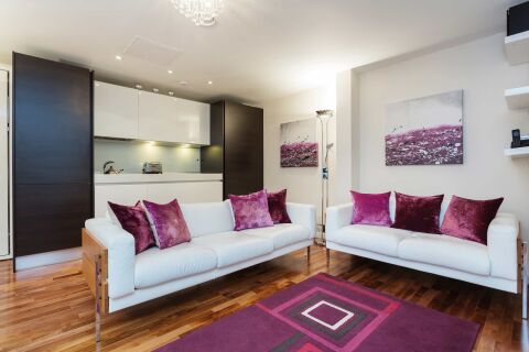 Living Area, Lamb's Passage Serviced Apartment, London