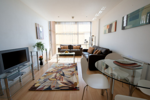 Living Area, Deansgate Quay Serviced Apartments, Manchester